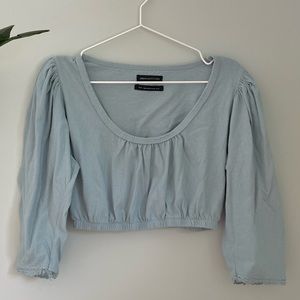 Urban Outfitters puff sleeve baby blue crop tops in size M